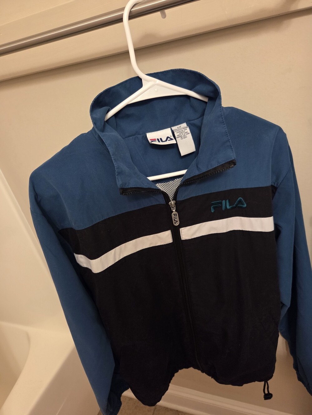 FILA Blue and Black Zip-Up Windbreaker Jacket